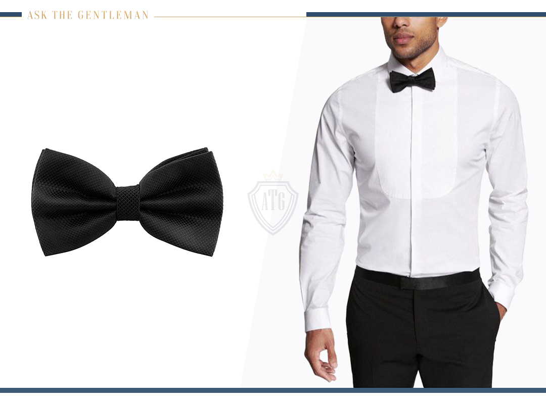 How to wear a black bow tie with a tuxedo shirt