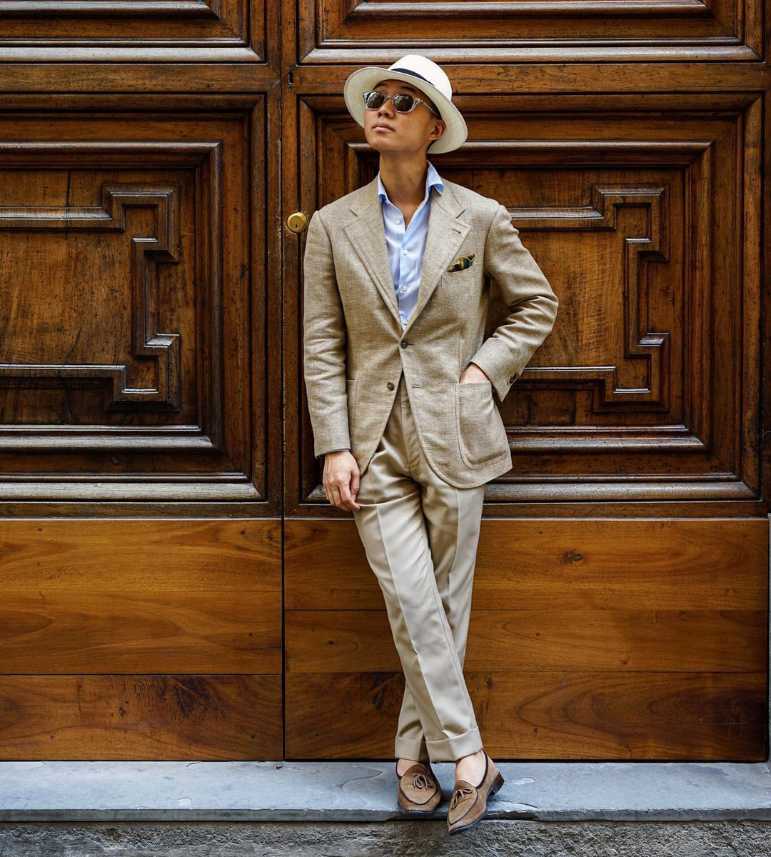 How to wear a tan suit casually with style