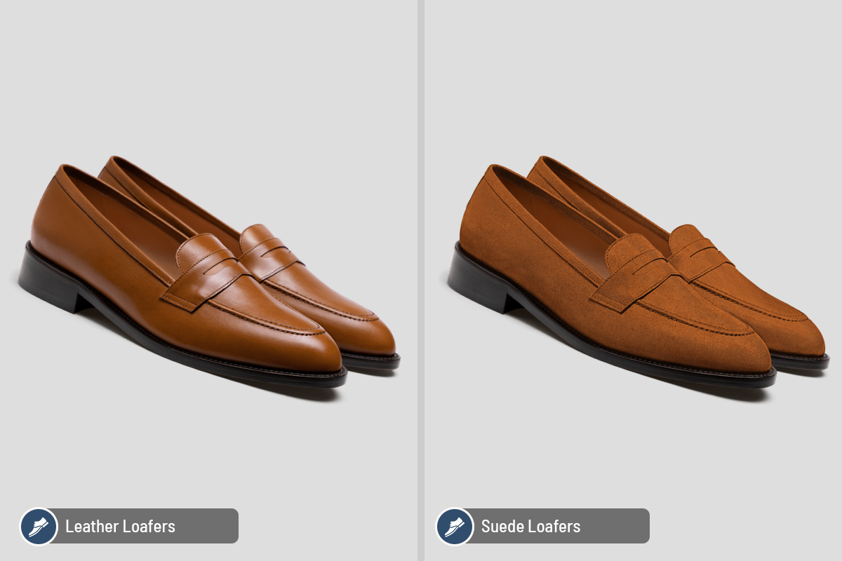 Leather penny loafer vs. suede penny loafer