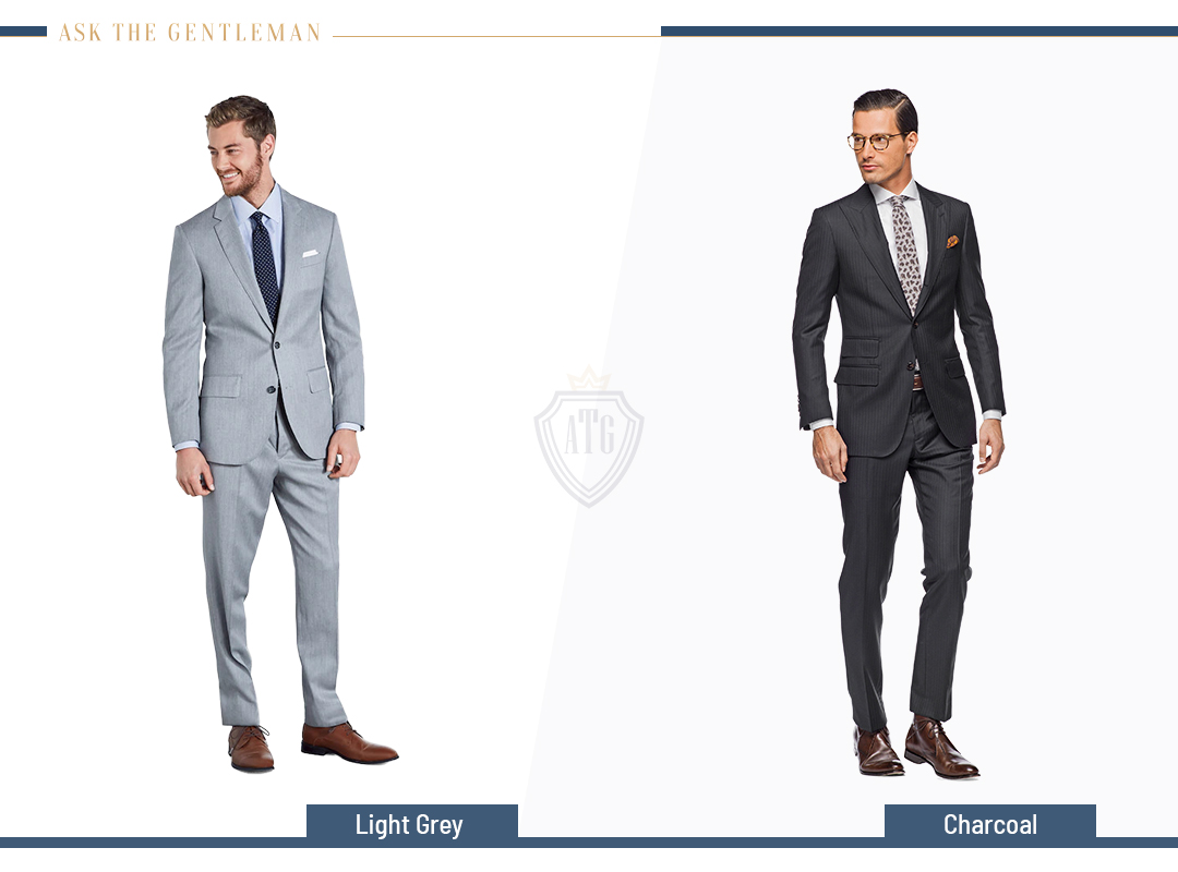 Light-grey vs. charcoal grey suit