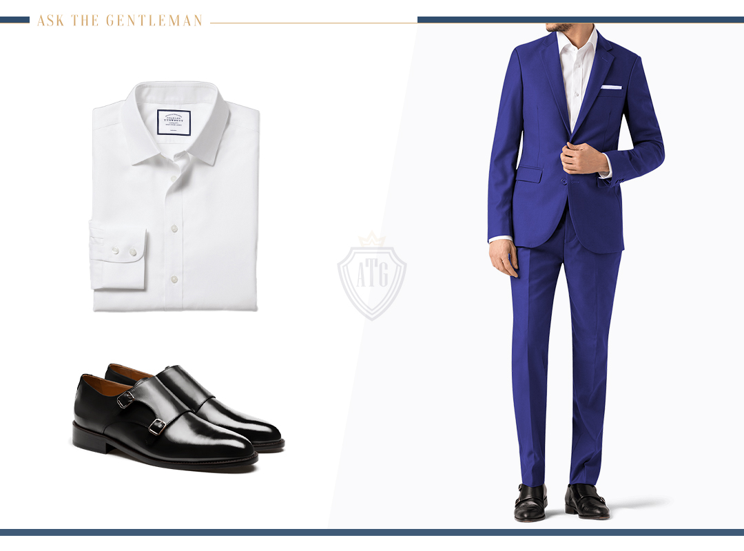 Royal blue best sale suit and shoes