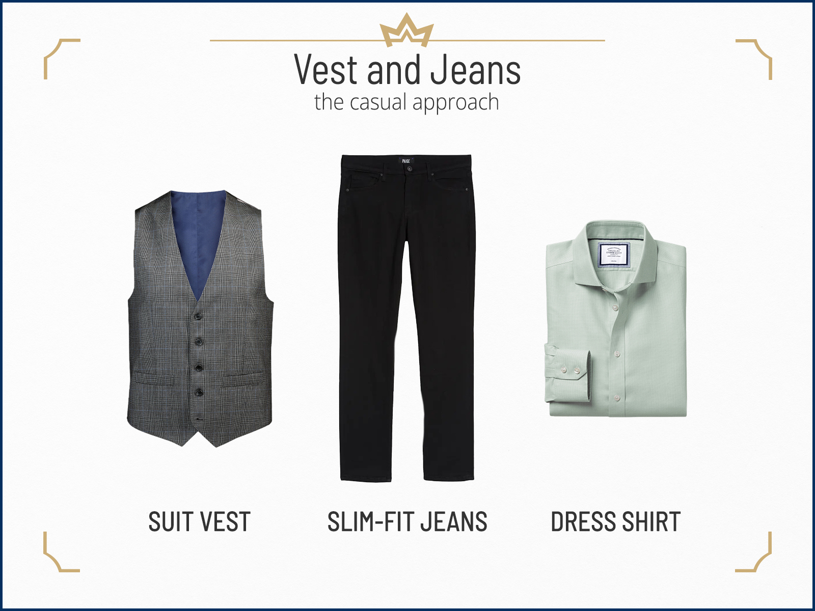 Dress shirt and vest hotsell with jeans