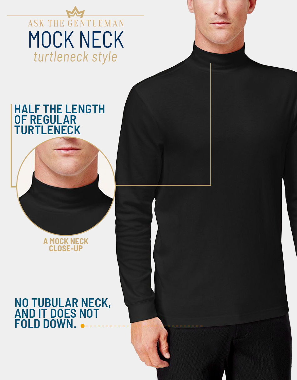 Mock turtleneck style for men