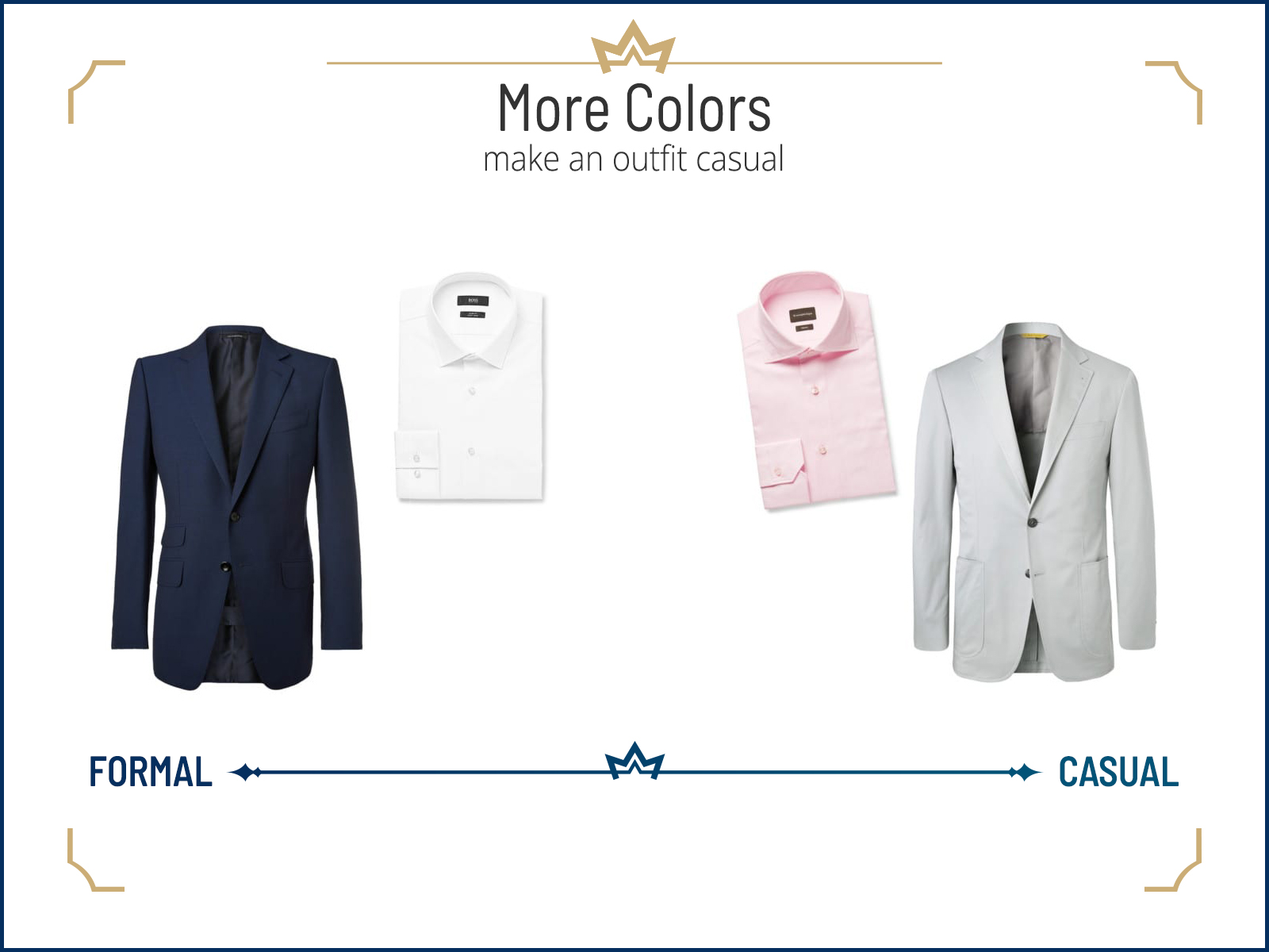 more colors lean toward more casual style