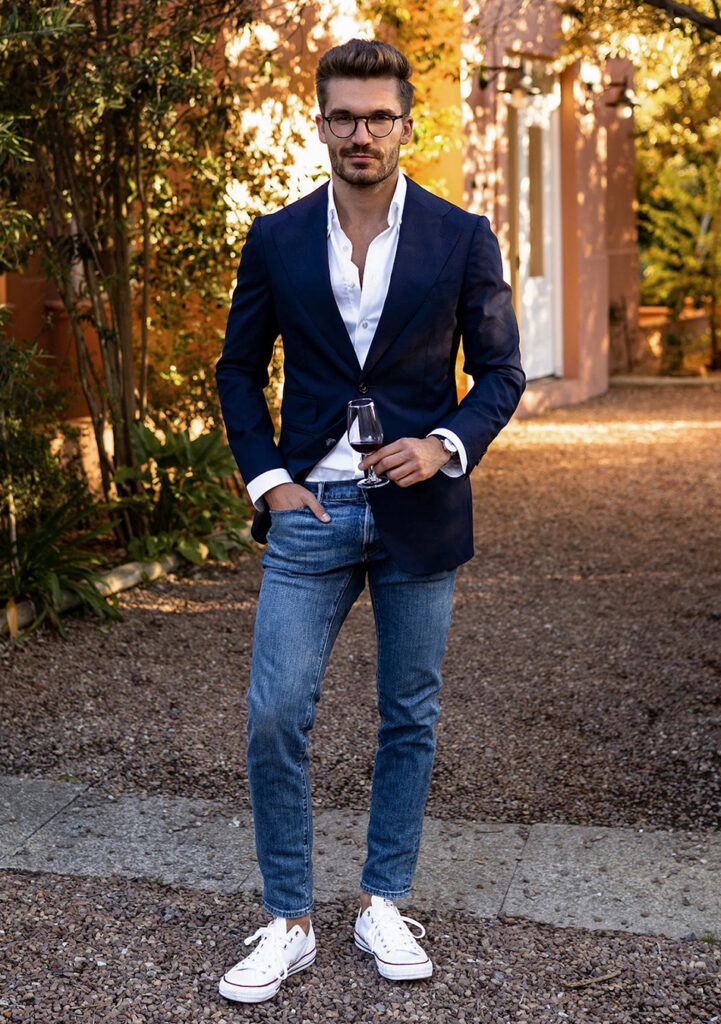 Blue jeans 2025 and suit jacket