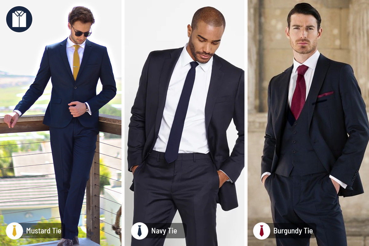 dark navy blue suit combinations