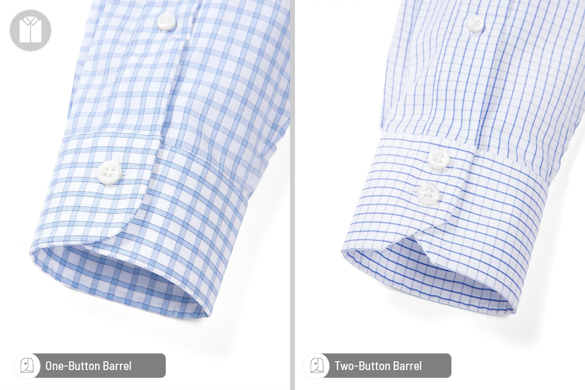 One-button vs. two-button barrel cuffs