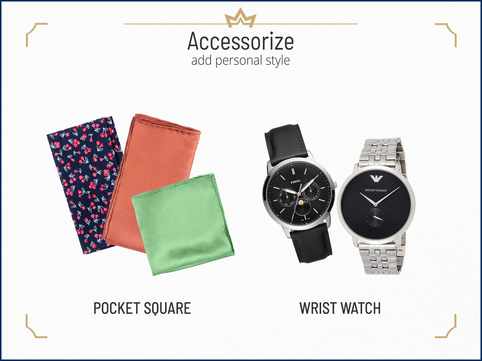 Recommended accessories for semi-formal events