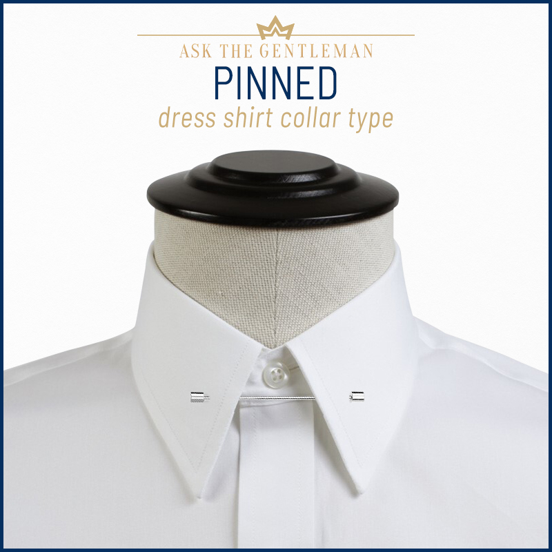 Pinned dress shirt collar type