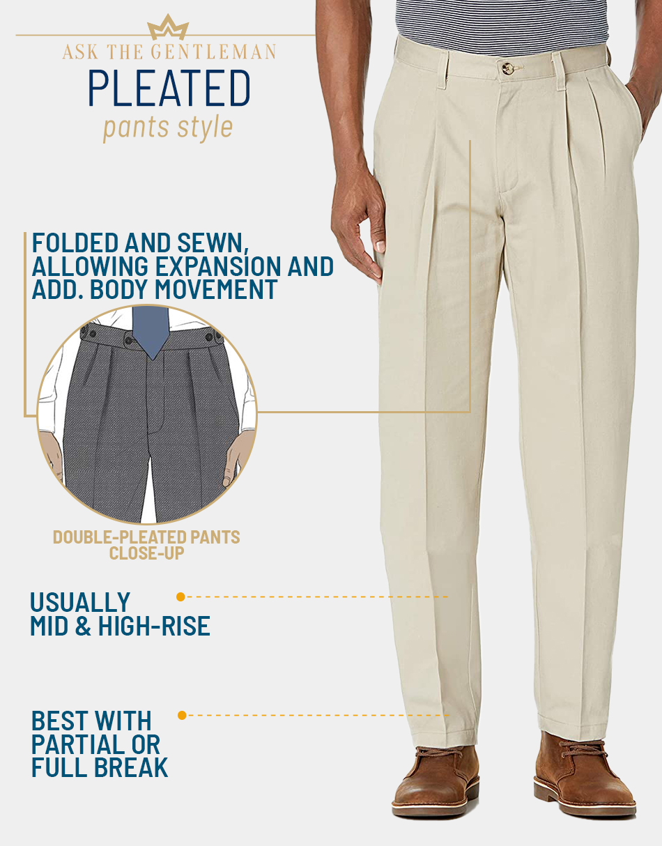 Pleated pants style for men