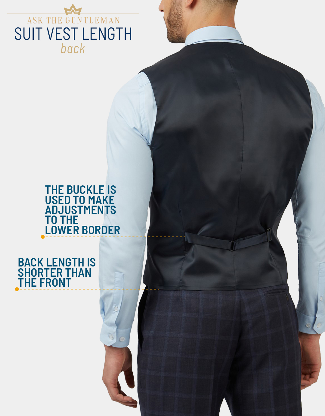 Proper suit vest back length