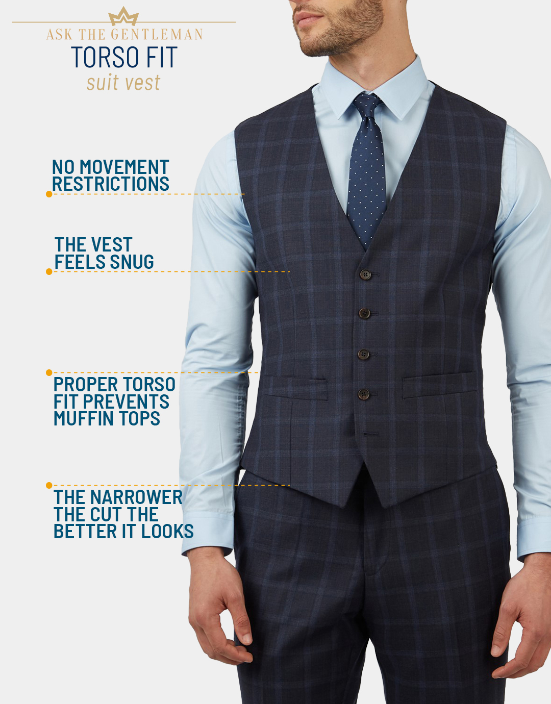 Suit hot sale vest fit