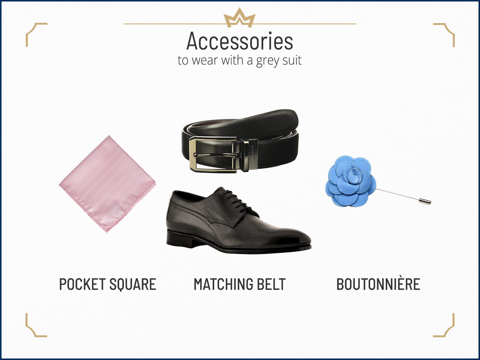 Recommended accessories to wear with grey suits