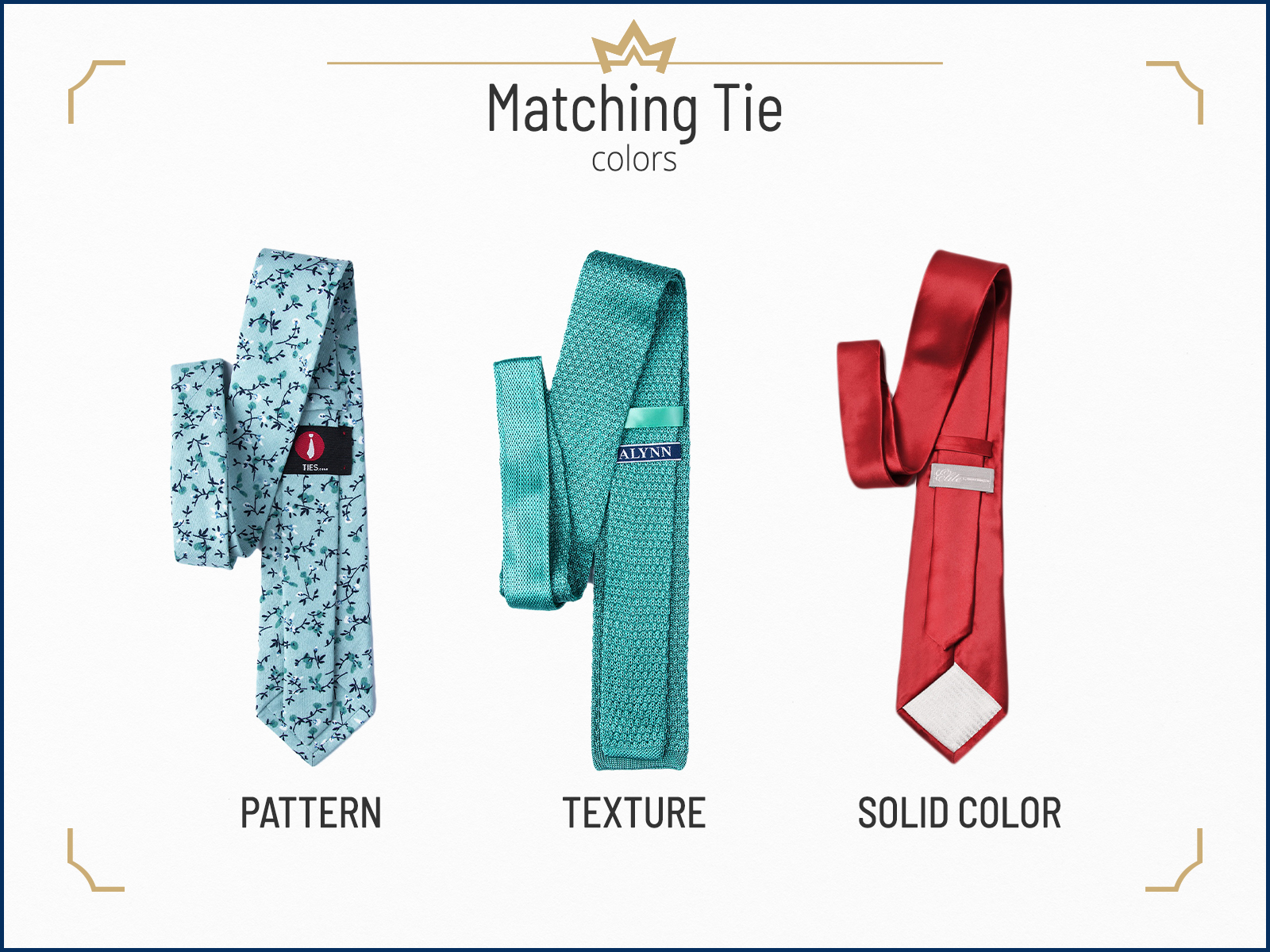 Tie colors and patterns for semi-formal events