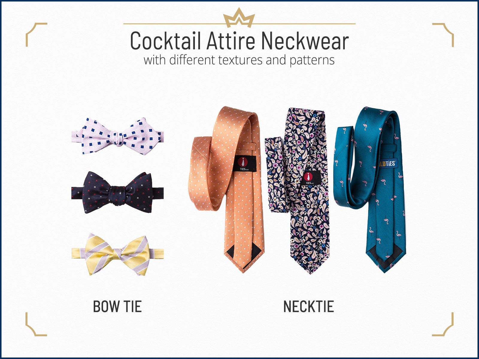 Recommended ties and neckwear for cocktail attire