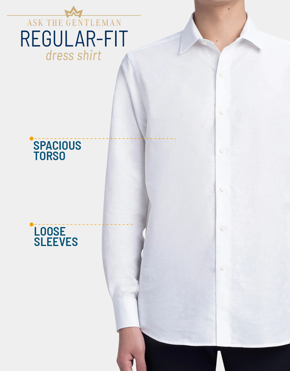 Regular-fit dress shirt features