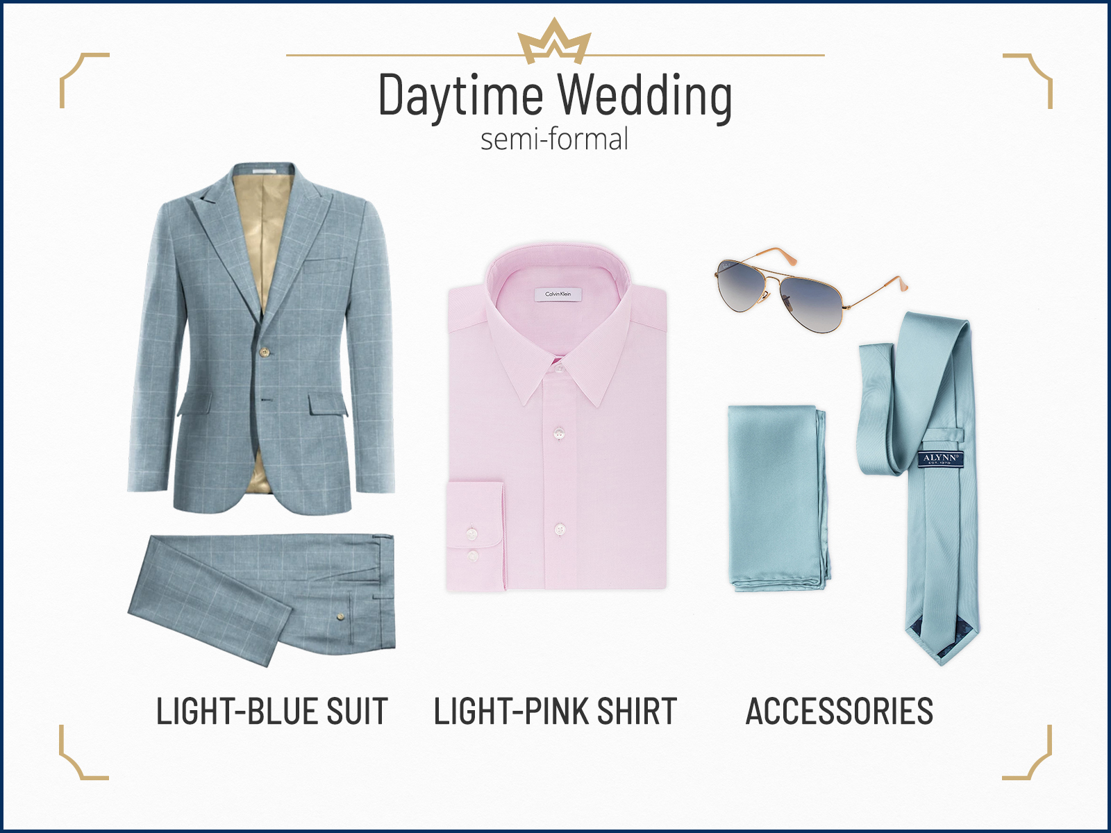 Semi-formal daytime wedding outfit