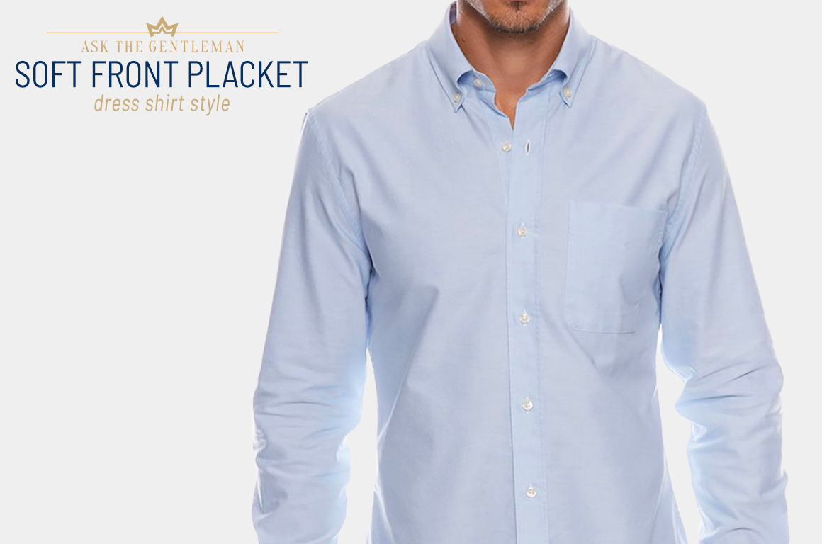 Casual soft front placket dress shirt style