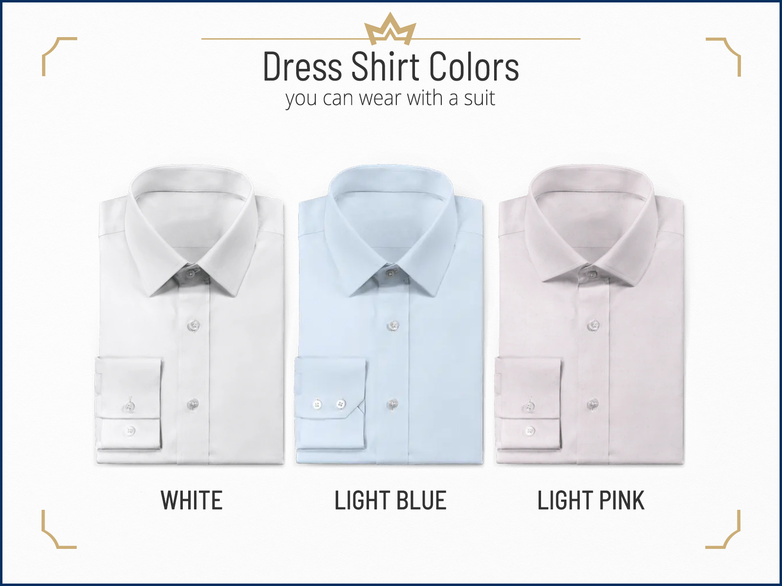 Solid dress shirt colors to wear with a suit