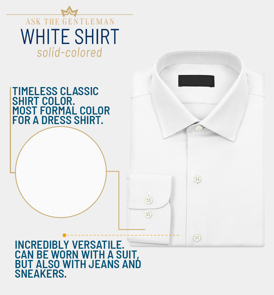 Solid white dress shirt color