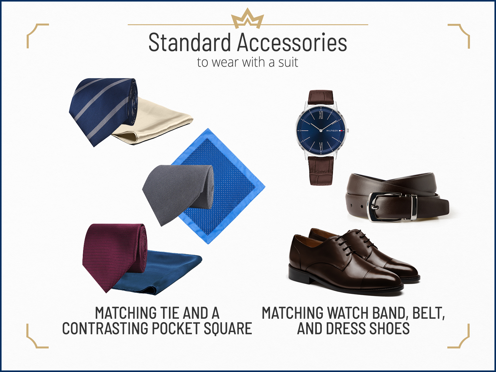 Standard accessories you can wear with a suit