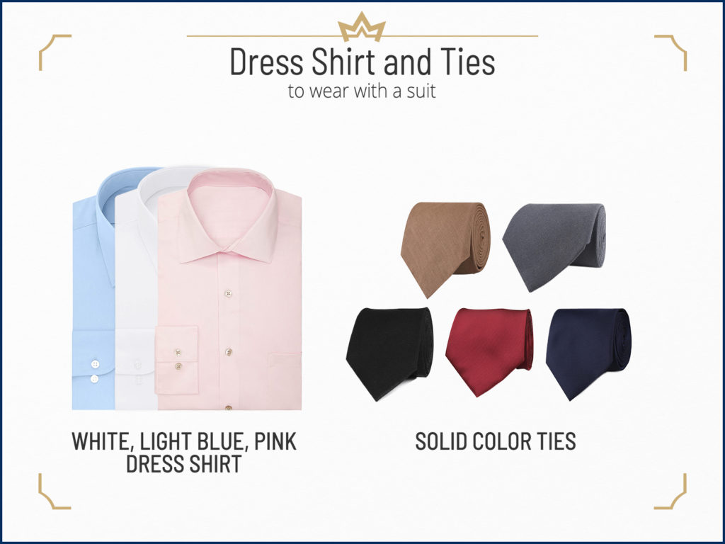 Standard dress shirt and tie colors to wear with a suit