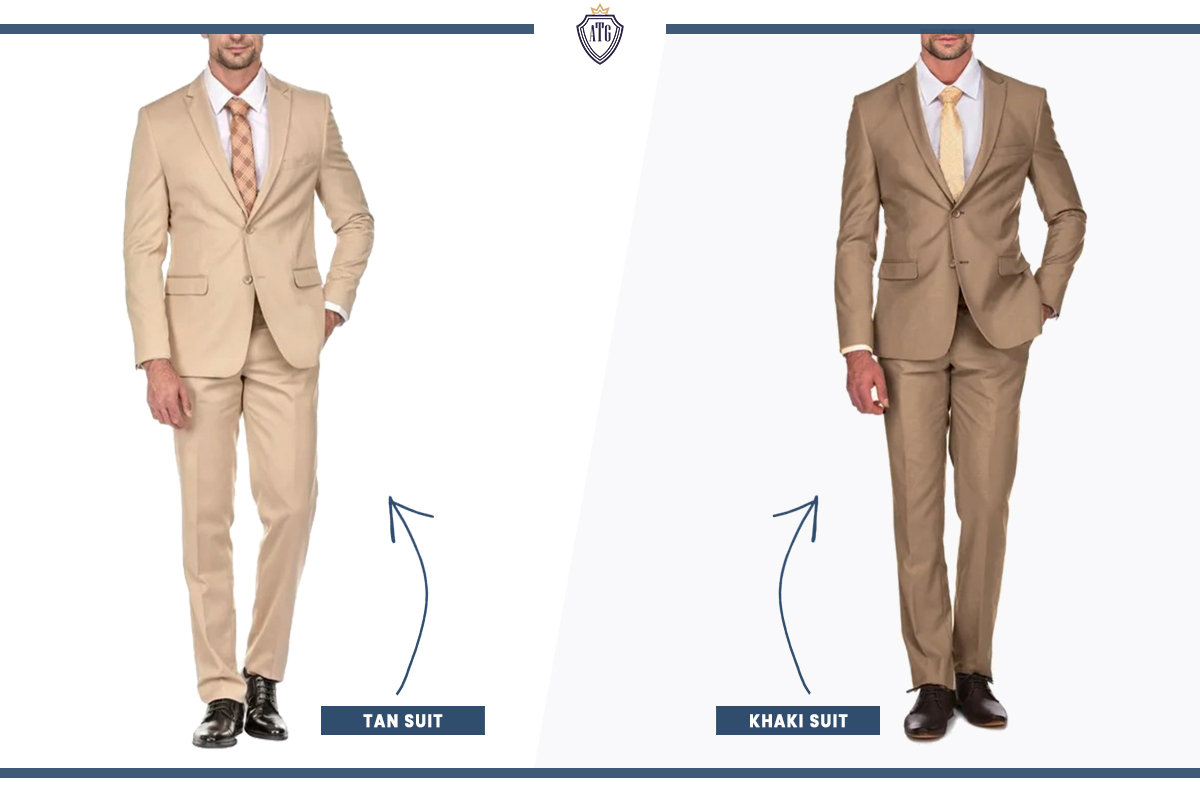 Differences between a tan suit vs. a khaki suit