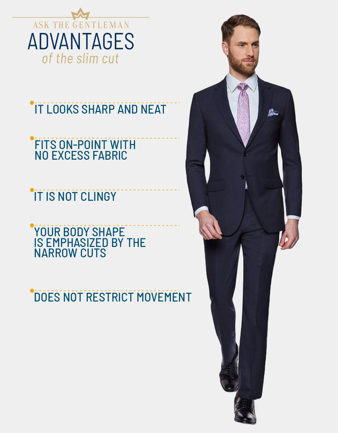 The advantages of a slim-fit suit cut