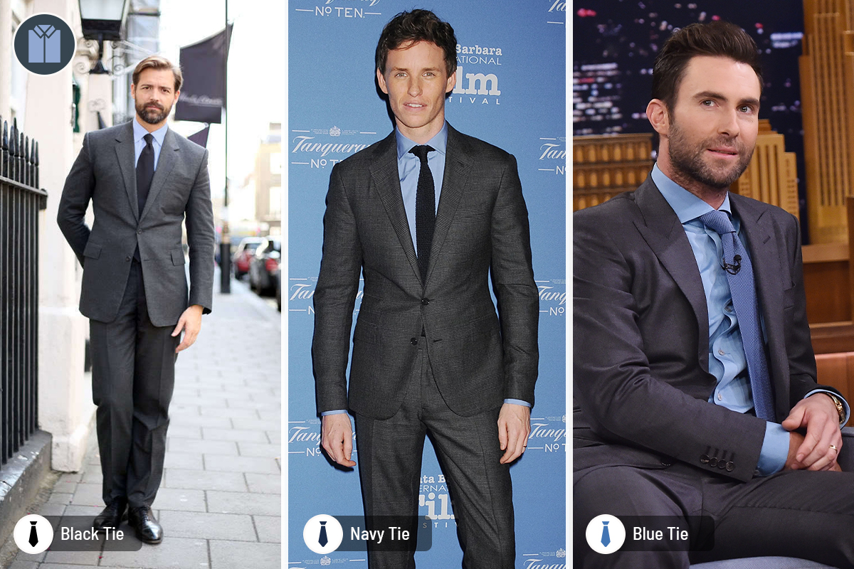 charcoal gray suit combinations