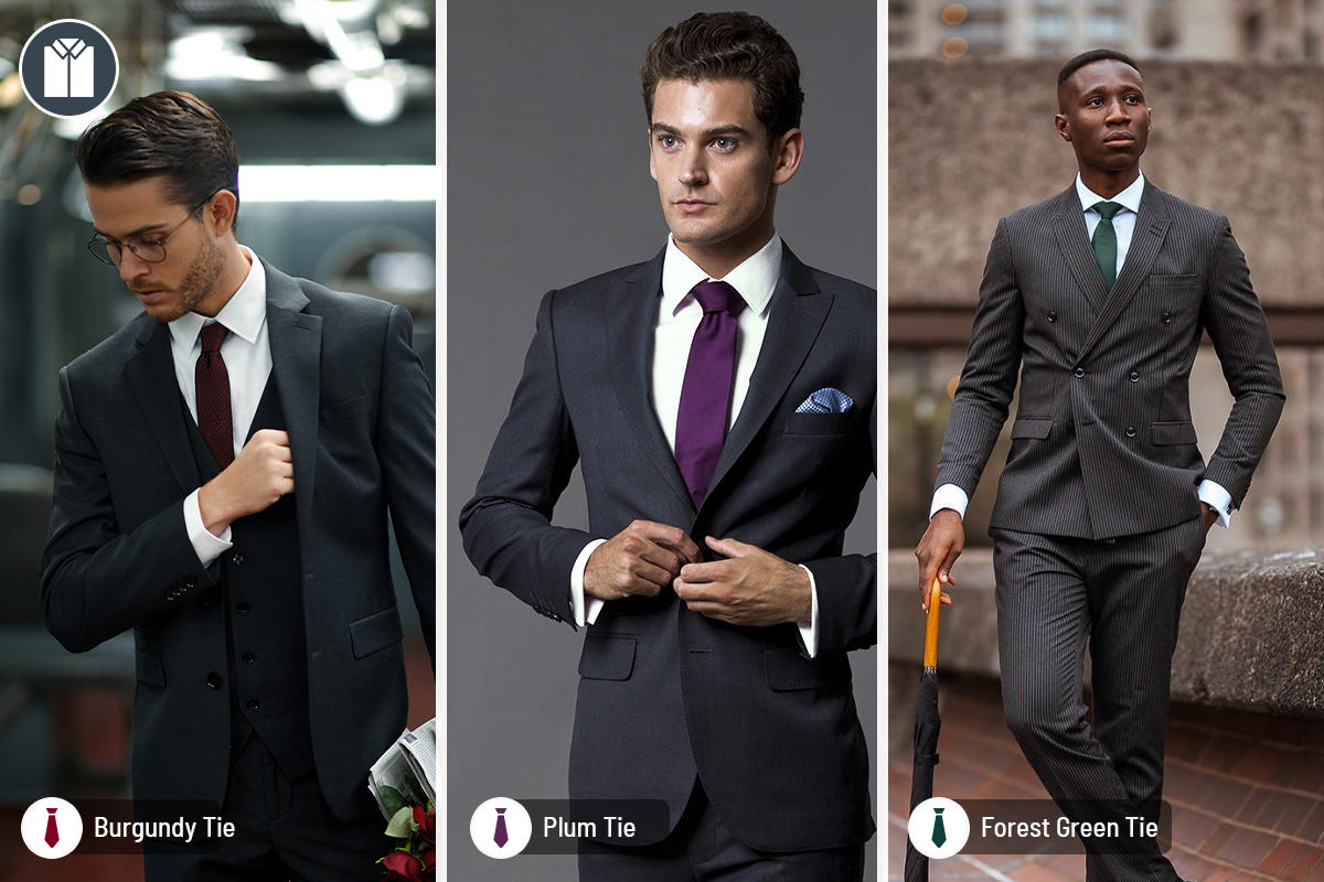 Tie color choices you can wear with a charcoal suit and white dress shirt