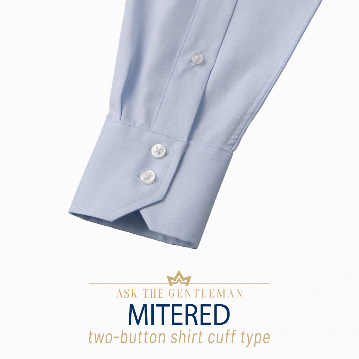 Mitered shirt cuff