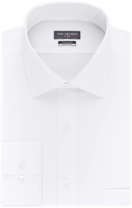 Regular-fit, white dress shirt by Van Heusen
