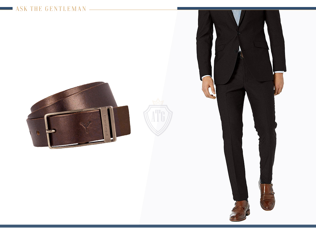 Wearing a brown formal belt with brown dress shoes