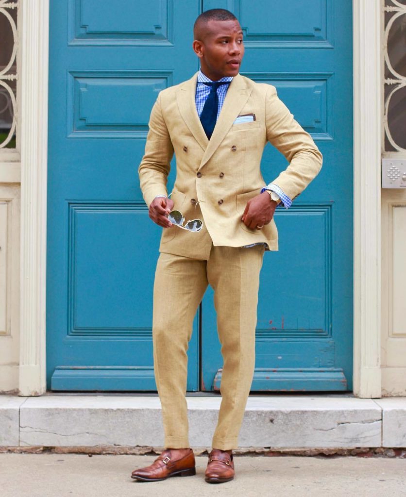Best Khaki Suit Color Combinations with a Shirt and Tie