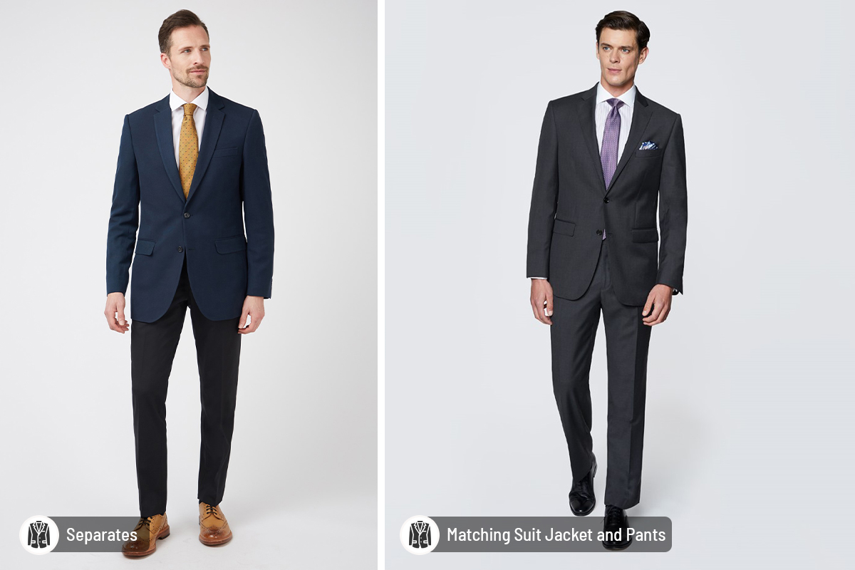 Wearing separates vs. matching suit jacket and pants