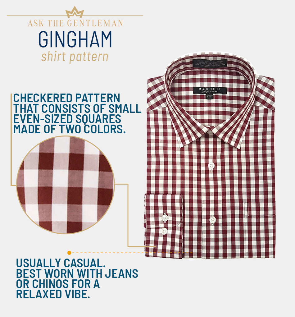 Gingham dress shirt pattern