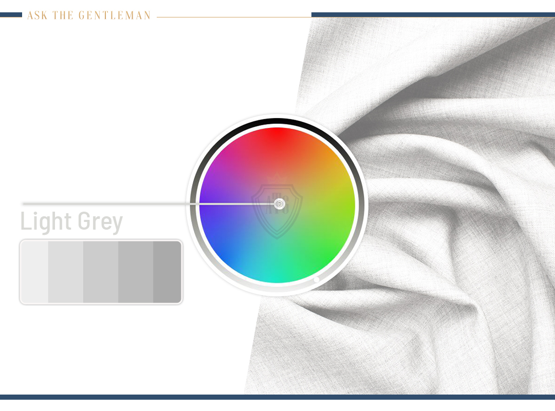 What is a light-grey suit?