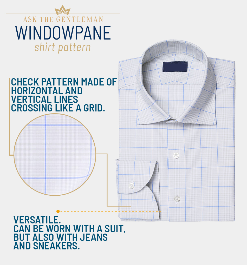 Windowpane dress shirt pattern